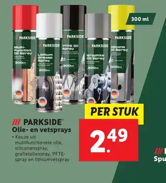 Lidl PARKSIDE Olie en vetsprays 300 ml aanbieding