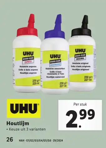 Lidl UHU Houtlijm aanbieding