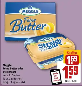 Rewe DE Meggle Feine Butter oder Streichzart aanbieding