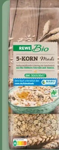 Rewe DE REWE Bio 5-Korn-Müsli aanbieding