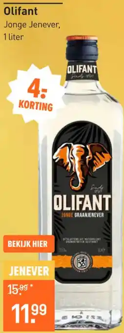 Gall & Gall Olifant Jonge Jenever, 1 liter aanbieding