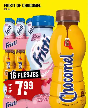 Dirck 3 FRISTI OF CHOCOMEL 200ml aanbieding