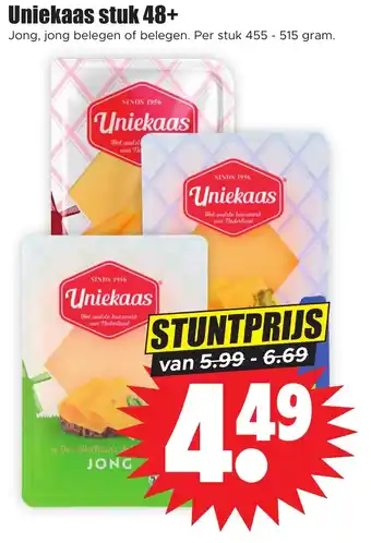 Dirk Uniekaas stuk 48+ 515 gram aanbieding