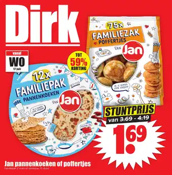 Dirk Jan pannenkoeken of poffertjes aanbieding