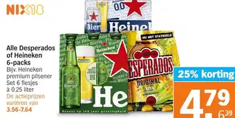 Albert Heijn Alle Desperados of Heineken 6 x 0.25L aanbieding