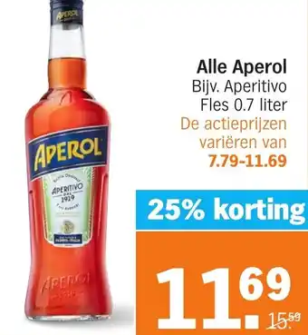 Albert Heijn Alle Aperol 0.7 liter aanbieding