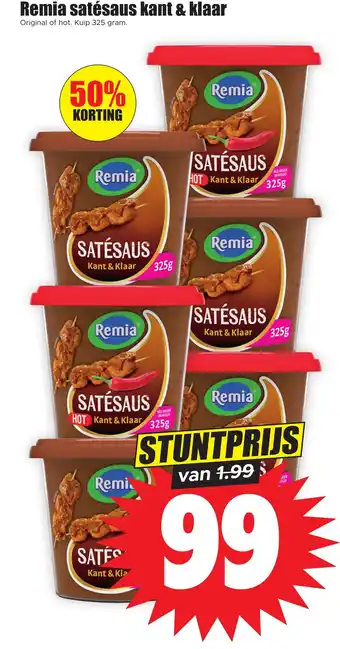 Dirk Remia satésaus kant and klaar aanbieding