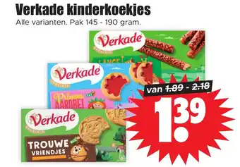 Dirk Verkade kinderkoekjes 190gram aanbieding