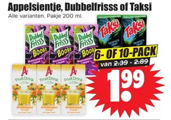 Dirk Appelsientje Dubbelfrisss of Taksi 200ml aanbieding