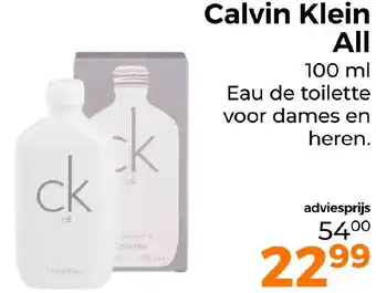 Trekpleister Calvin Klein All 100ml aanbieding