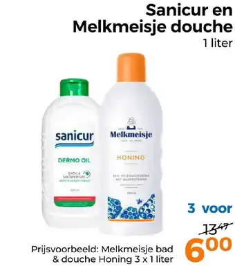 Trekpleister Sanicur en Melkmeisje douche 1 liter aanbieding