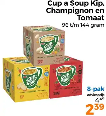 Trekpleister Cup a Soup Kip, Champignon en Tomaat 144g aanbieding