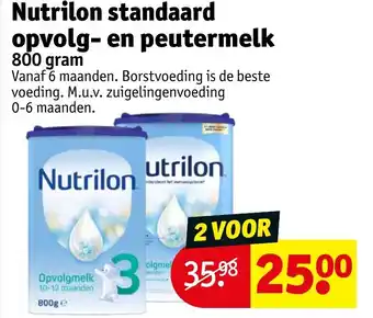 Kruidvat Nutrilon standaard opvolg en peutermelk 800 gram aanbieding