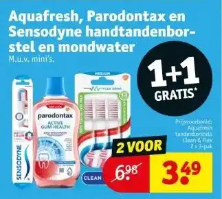 Kruidvat Aquafresh, Parodontax en Sensodyne handtandenbor- stel en mondwater aanbieding