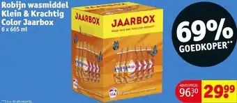 Kruidvat Robijn wasmiddel Klein & Krachtig Color Jaarbox 6 x 665 ml aanbieding