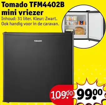 Kruidvat Tomado TFM4402B mini vriezer aanbieding