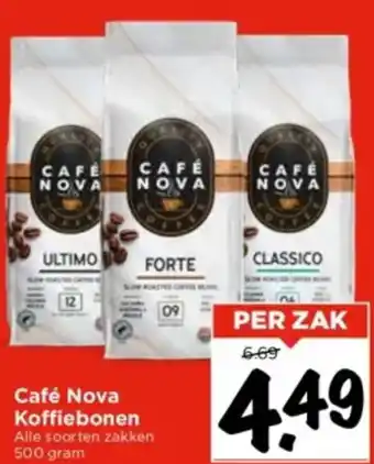 Vomar Voordeelmarkt Café Nova Koffiebonen 500 gram aanbieding