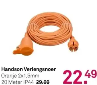 Karwei Handson Verlengsnoer Oranje 2x1,5mm, 20 Meter IP44 aanbieding
