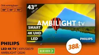 Expert PHILIPS LED 4K TV  43PUS8079 aanbieding