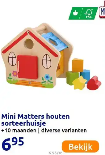 Action Mini Matters houten sorteerhuisje aanbieding