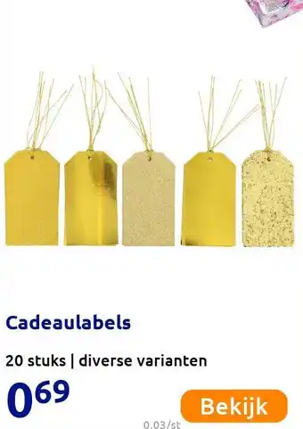 Action Cadeaulabels aanbieding