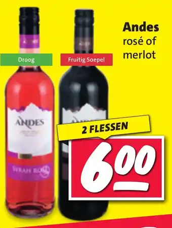 Nettorama Andes rosé of merlot aanbieding