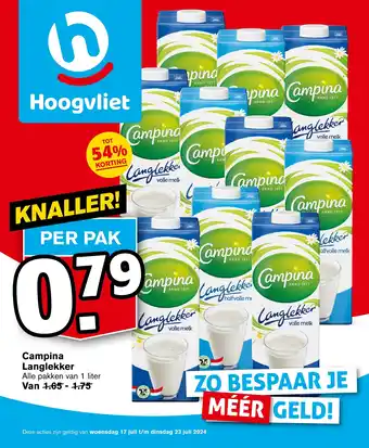 Hoogvliet Campina Langlekker 1 liter aanbieding