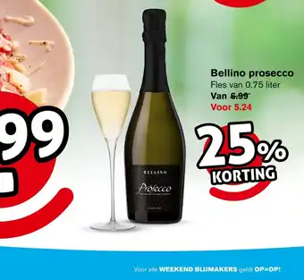 Hoogvliet Bellino prosecco 0.75 liter aanbieding