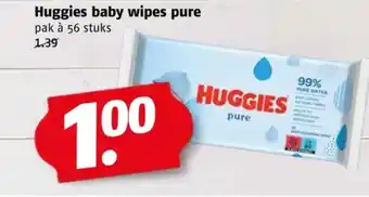 Poiesz Huggies baby wipes pure aanbieding