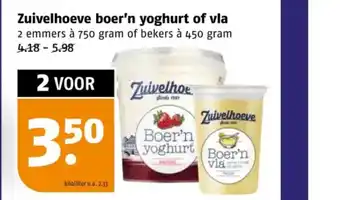 Poiesz Zuivelhoeve boer'n yoghurt of vla aanbieding