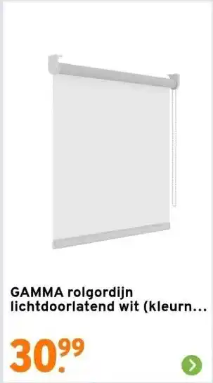 GAMMA GAMMA rolgordijn lichtdoorlatend wit (kleurnr. 833) 60x190 cm (bxh) aanbieding