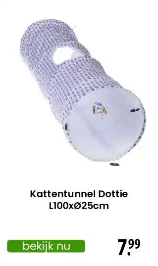 Zooplus Kattentunnel Dottie L100xØ25cm aanbieding