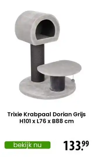Zooplus Trixie Krabpaal Dorian Grijs H101 x L76 x B88 cm aanbieding