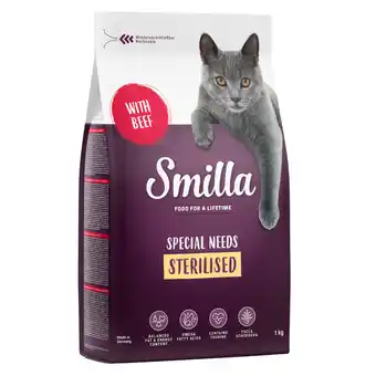 Zooplus 1kg Adult Sterilised met Rund Smilla Kattenvoer aanbieding