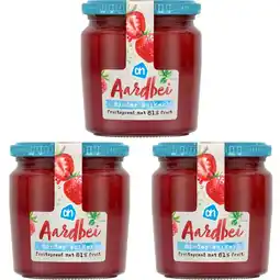 Albert Heijn AH Fruitspread aardbei 81% 3-pack aanbieding