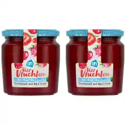 Albert Heijn AH Fruitspread viervrucht 81% 3-pack aanbieding