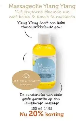 De Rode Pilaren Massageolie Ylang Ylang aanbieding