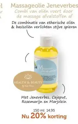 De Rode Pilaren Massageolie Jeneverbes aanbieding