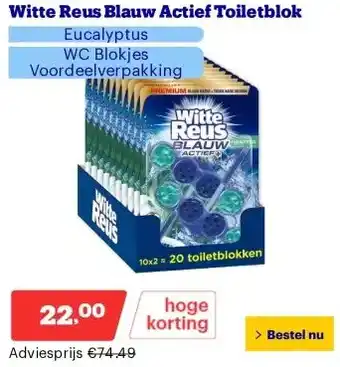 Bol.com Witte Reus Blauw Actief Toiletblok aanbieding