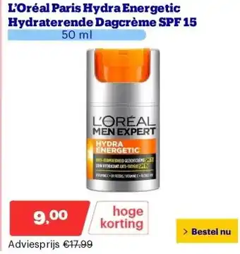 Bol.com L’Oréal Paris Hydra Energetic Hydraterende Dagcrème SPF 15 aanbieding