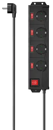 MediaMarkt Hama 223122 Stekkerdoos 4-voudig Schakelaar Zwart aanbieding