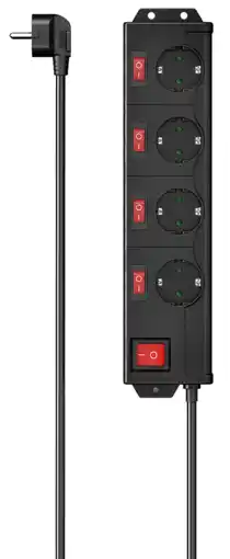 MediaMarkt Hama 223122 Stekkerdoos 4-voudig Schakelaar Zwart aanbieding