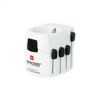 MediaMarkt Skross Wld Trav Ground Plugs 7.0 Amp Wit aanbieding