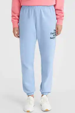 Wehkamp O'Neill high waist loose fit sweatpants met tekst lichtblauw aanbieding