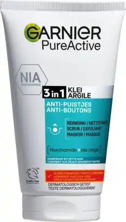 De Online Drogist Garnier Skin Naturals Pure Active 3-in-1 Reiniging aanbieding