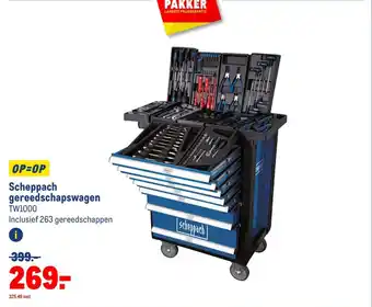 Makro Scheppach gereedschapswagen aanbieding