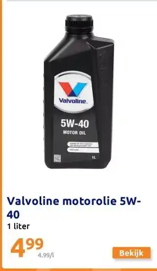 Action Valvoline motorolie 5W-40 aanbieding