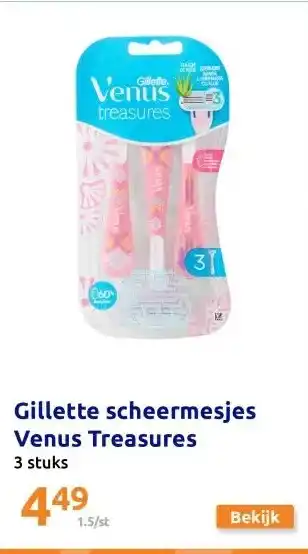 Action Gillette scheermesjes Venus Treasures aanbieding