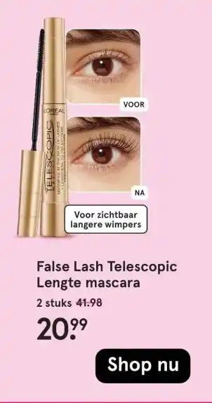 Etos False Lash Telescopic Lengte mascara aanbieding