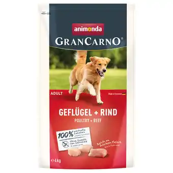 Zooplus Voordeelpakket: 2x4kg animonda GranCarno Adult Gevogelte + Rund droogvoer voor honden aanbieding